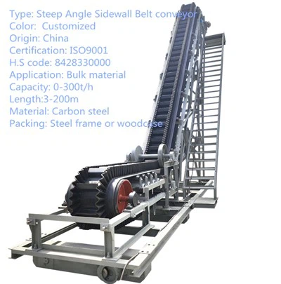 Transportera alternativt bränsle Storvinklad bandtransportör